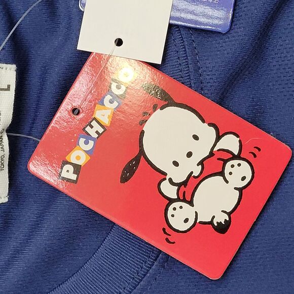 Pochacco Sanrio Ringer Shirt Women Large 20x25 Sanrio Arch Spellout - Picture 6 of 14